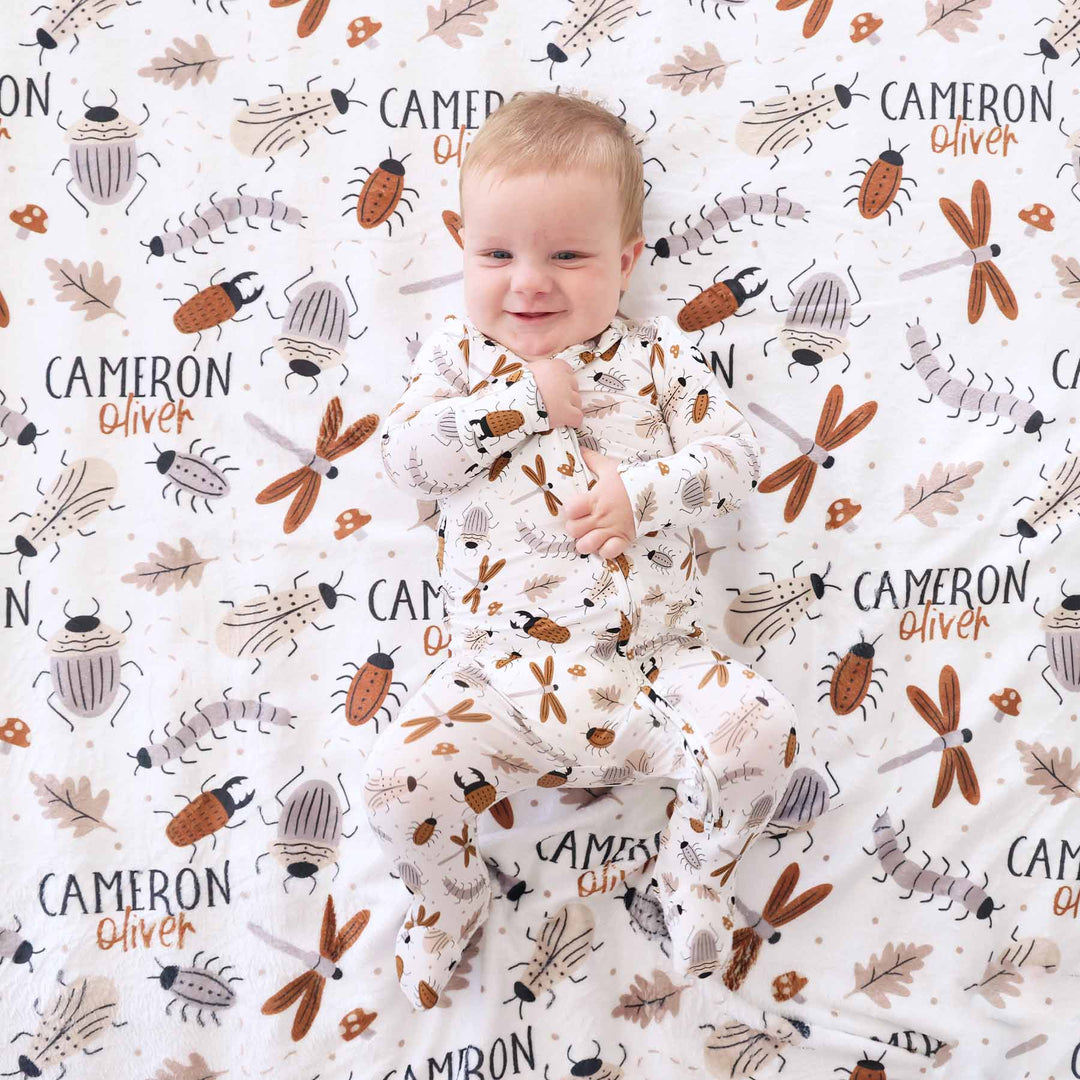 snuggle bug bamboo zipper footie for babies 