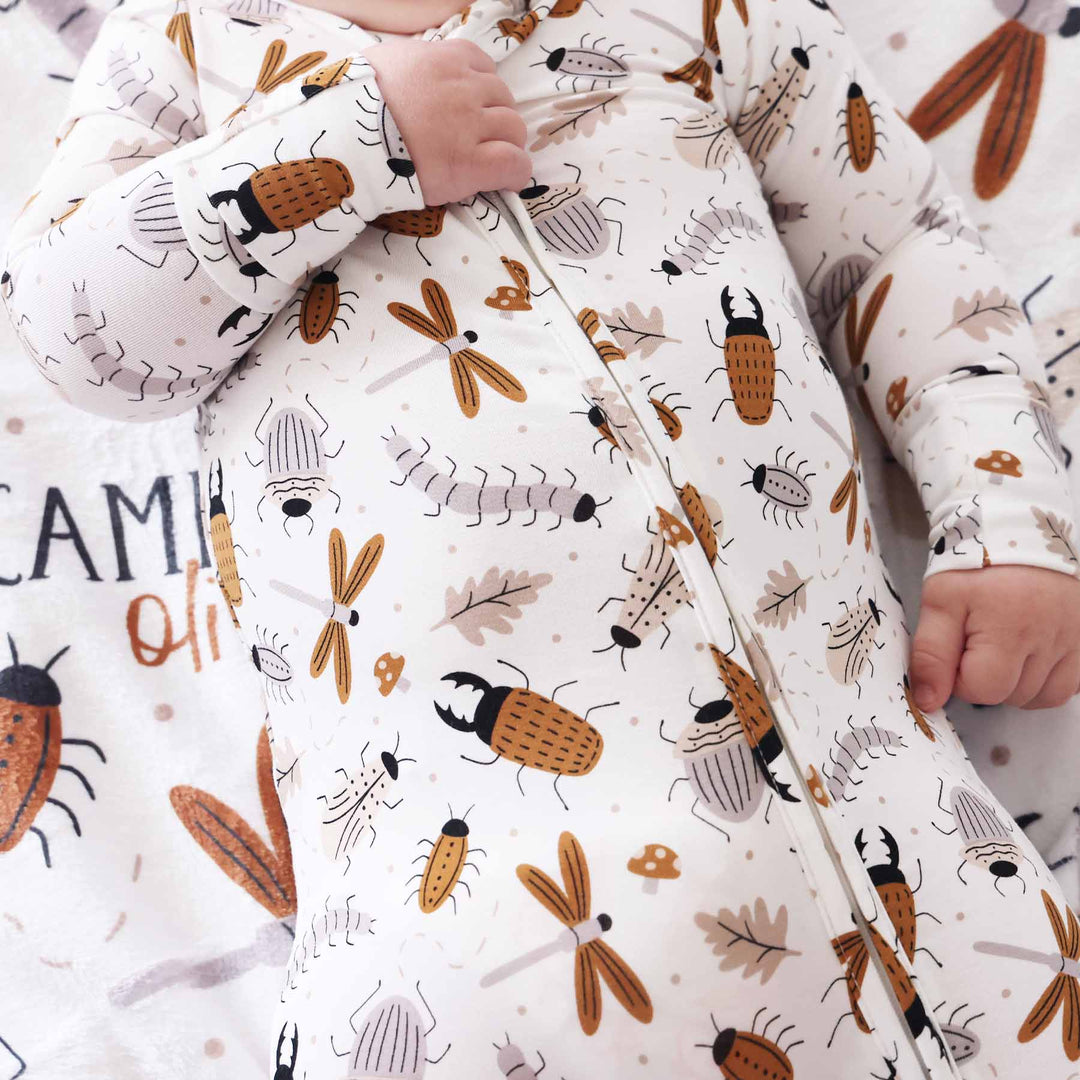 snuggle bug double zipper caden lane baby footie