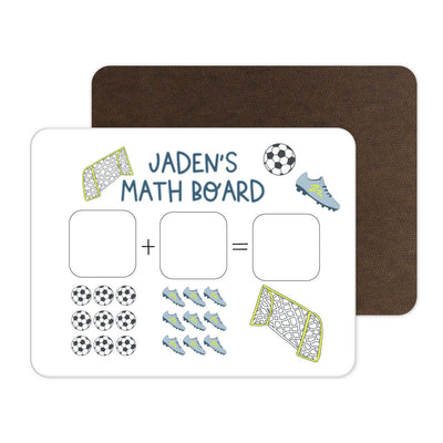 soccer star green personalized math whiteboard