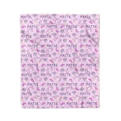 personalized soccer blanket pink 