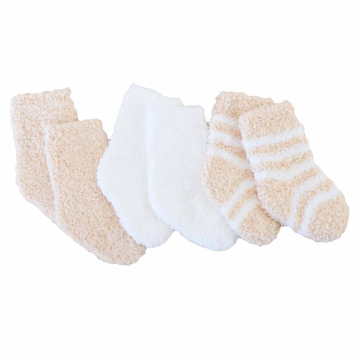 neutral fuzzy socks for babies