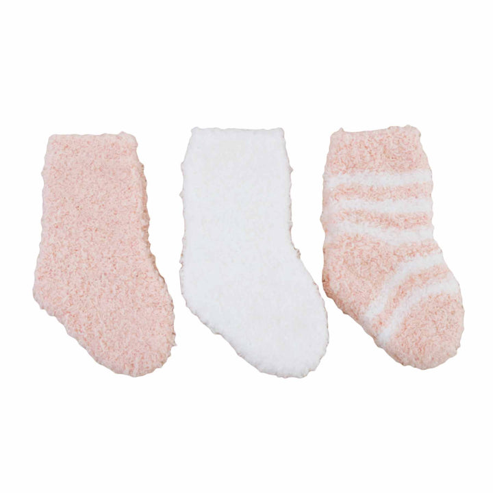 fuzzy socks packs for baby girls pink and white