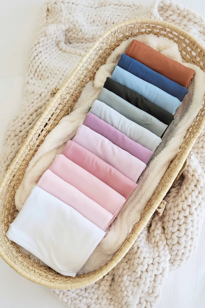 All Solid Bamboo Knit Swaddle Blankets