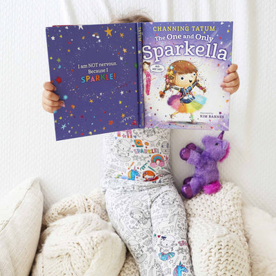 children's gift set with book and colorable pajamas for girls 