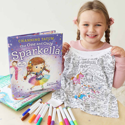 sparkella gift set for kids with markers and book