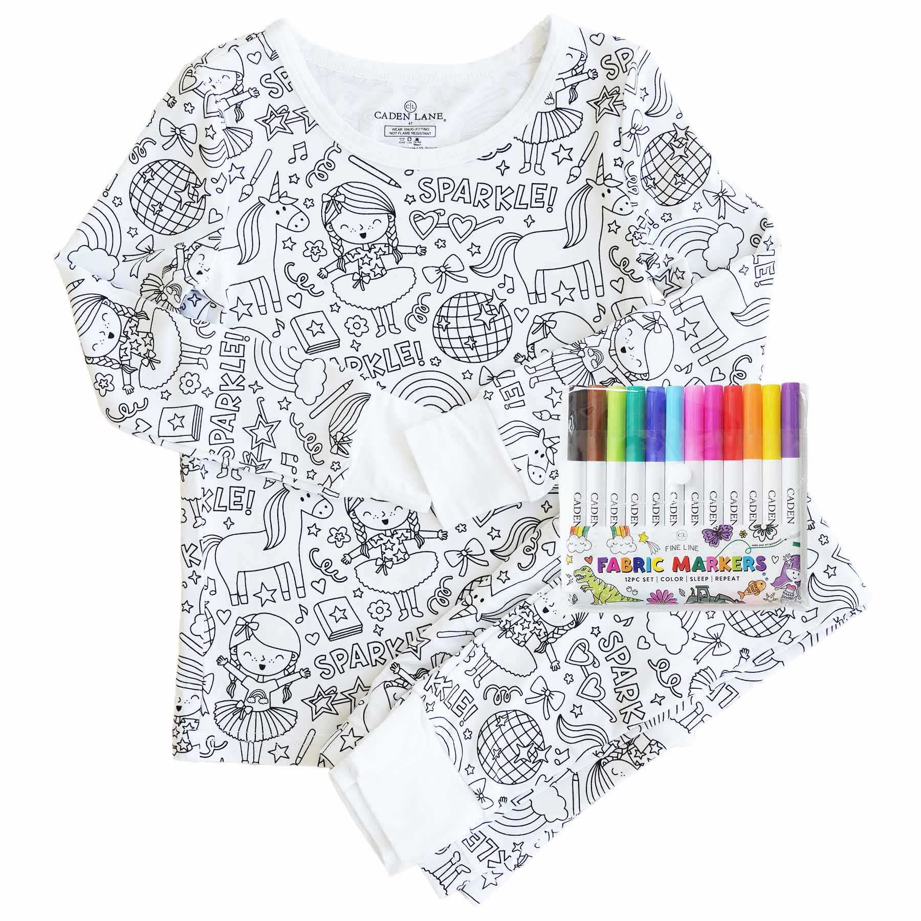 sparkella colorable pajama set for kids 