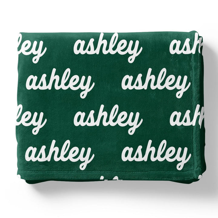 spearmint green personalized name blanket for kids