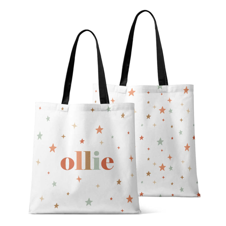 pastel star personalized tote for kids