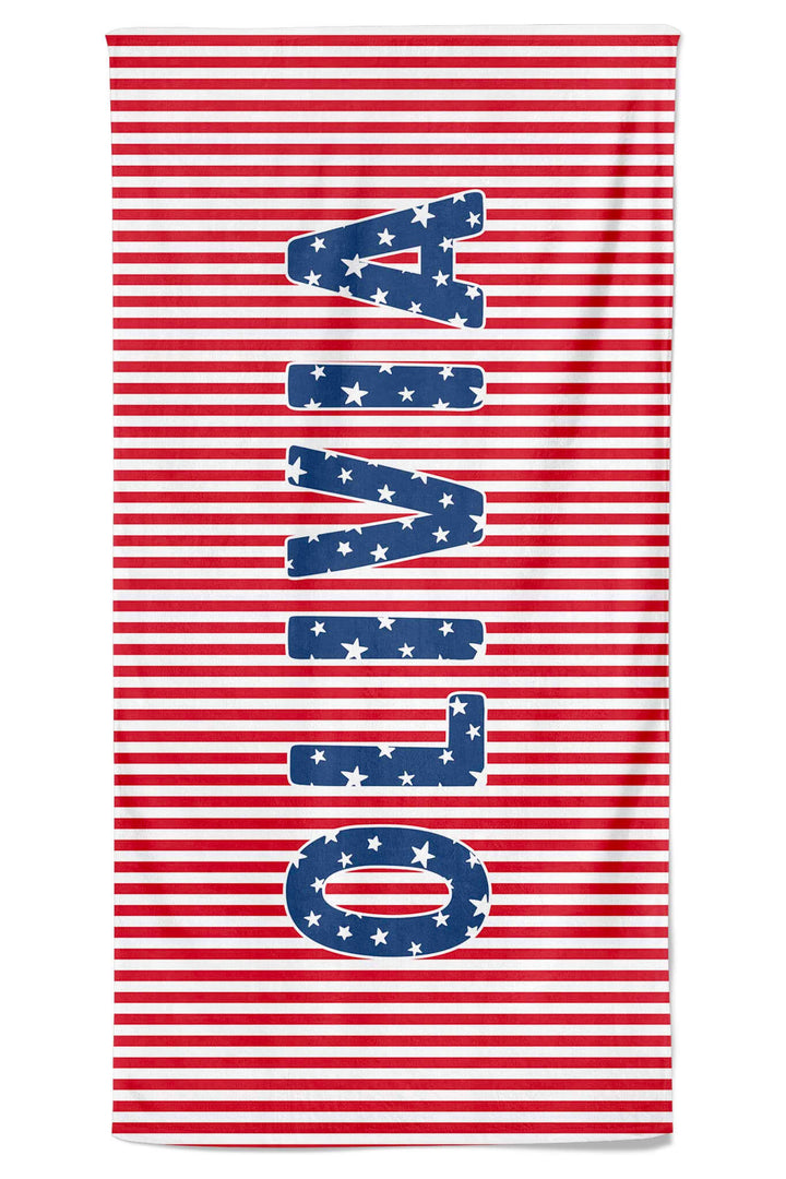 Personalized Kids Beach Towel | Stars & Stripes Party