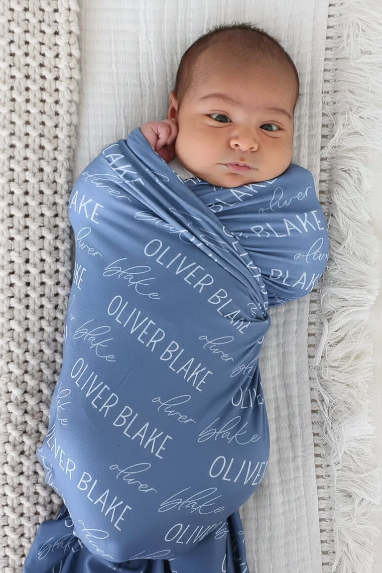 Personalized Baby Name Swaddle Blanket Dusty Hues Caden Lane