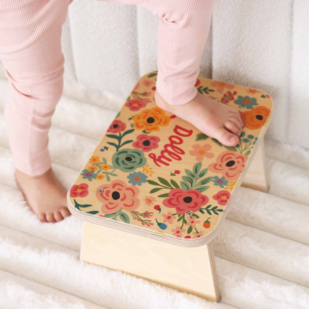 pretty poppies personalized stool for girls