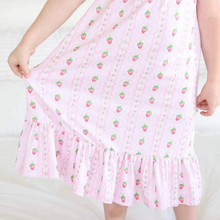 berry sweet full length ruffle bottom nightgown for girls 