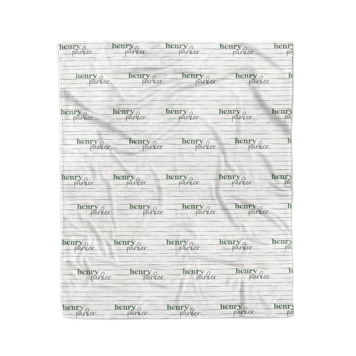 sage's stripes personalized blanket for boys