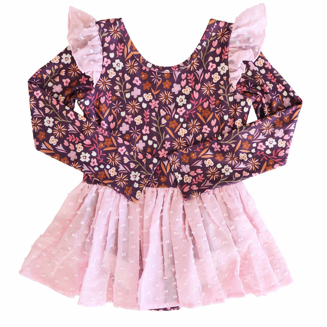 pink and purple fall leotard for girls 