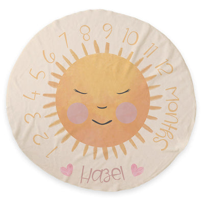 personalized round blanket sun