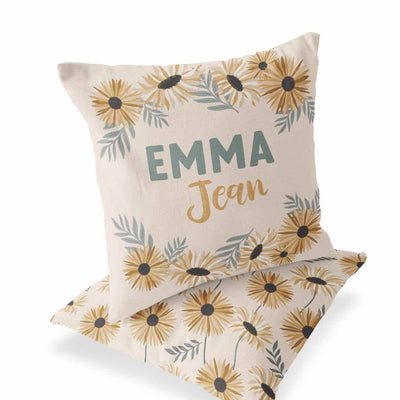 sunday's daisy personalized accent pillow