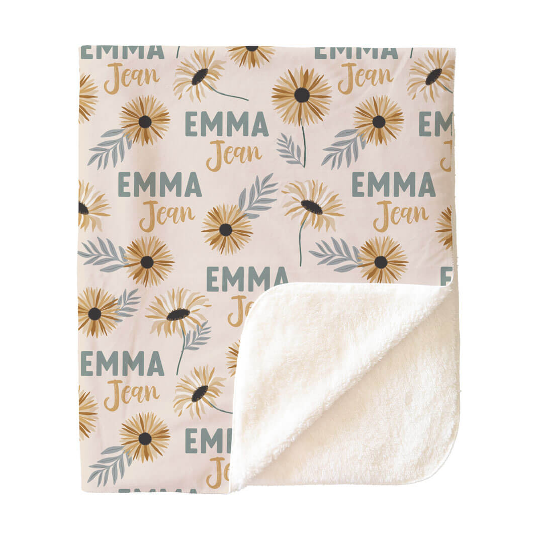 Sunday's Daisy Personalized Kids Blanket