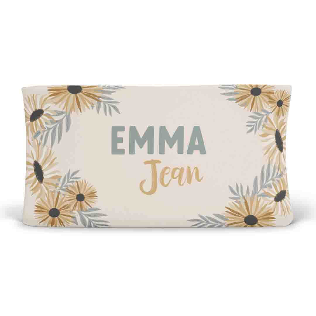 sunday's daisy personalized changing pad cover 
