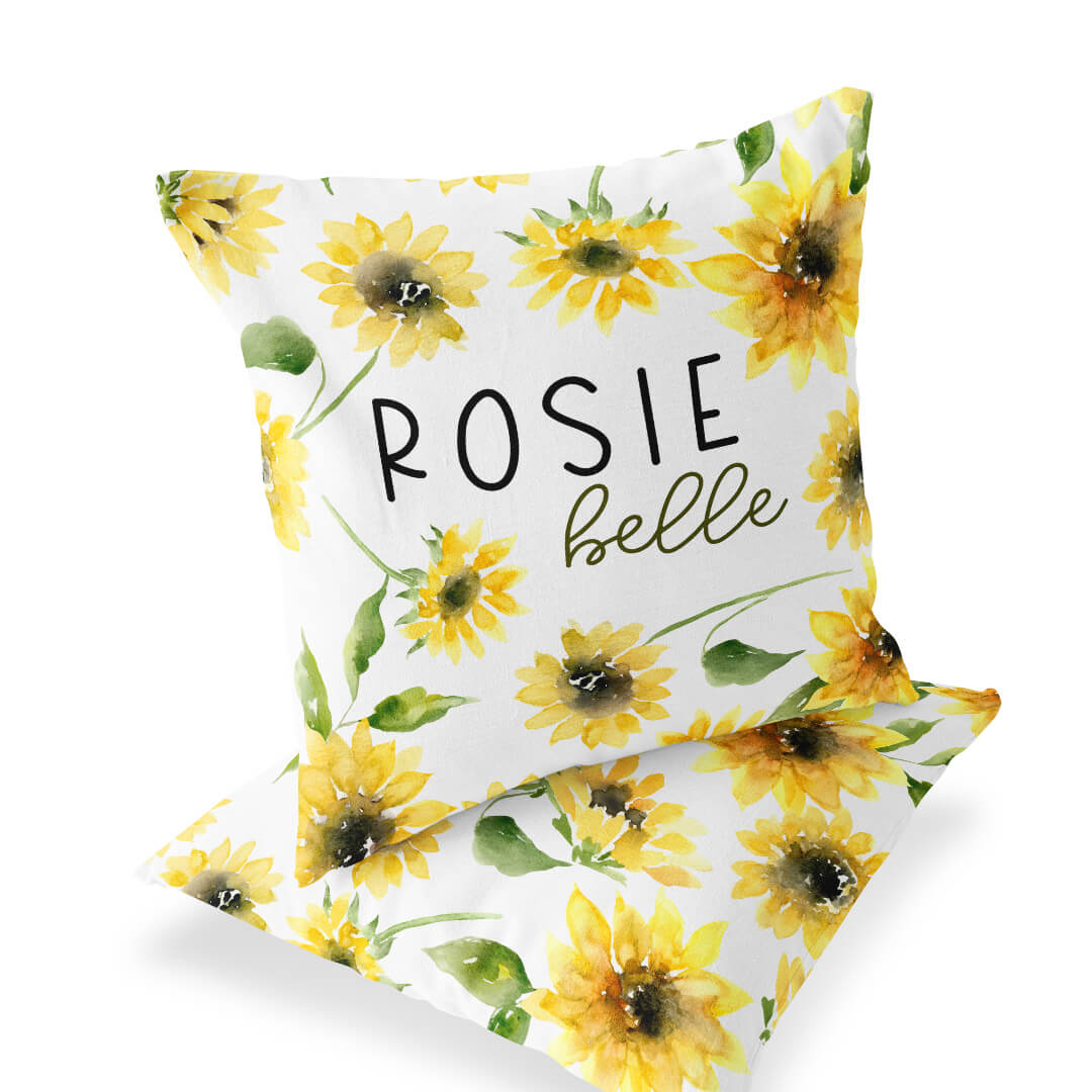 sunflower personalized accent pillow 