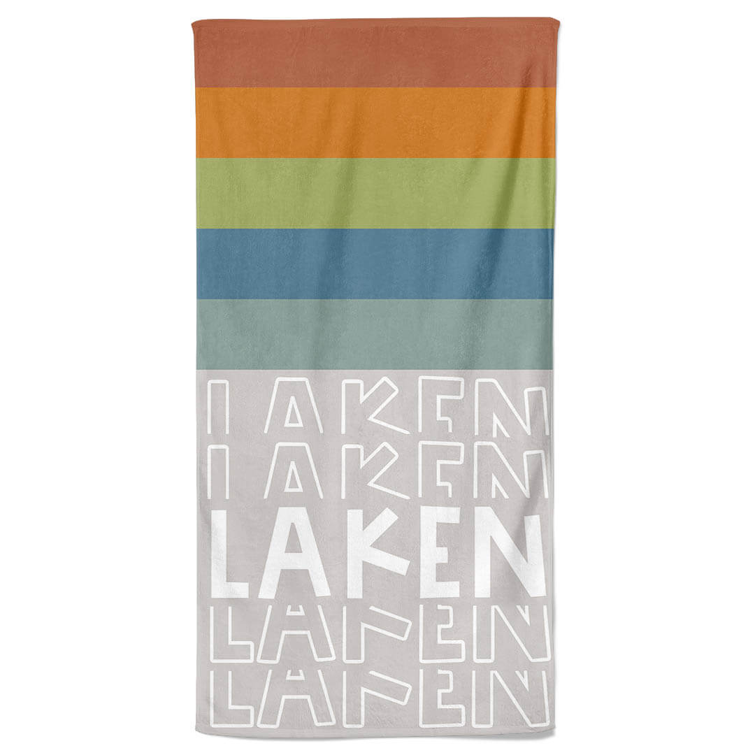 earth tone gradient personalized kids beach towel 
