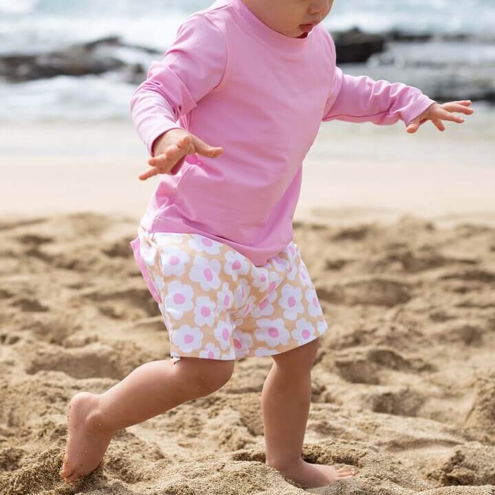 pink rash guard shirt sunshine daisy boy