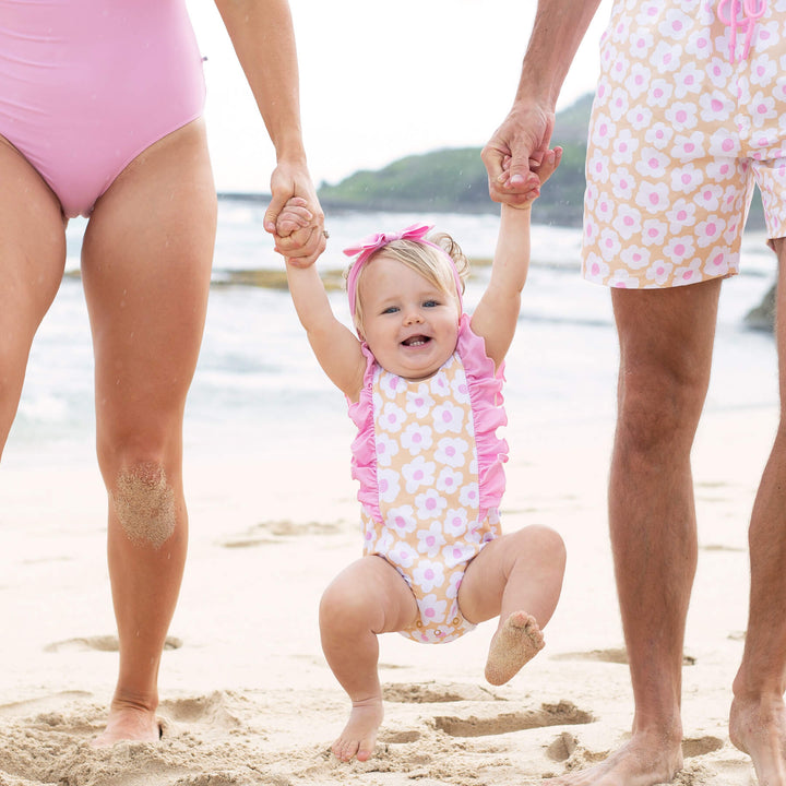 double ruffle one piece sunshine daisy