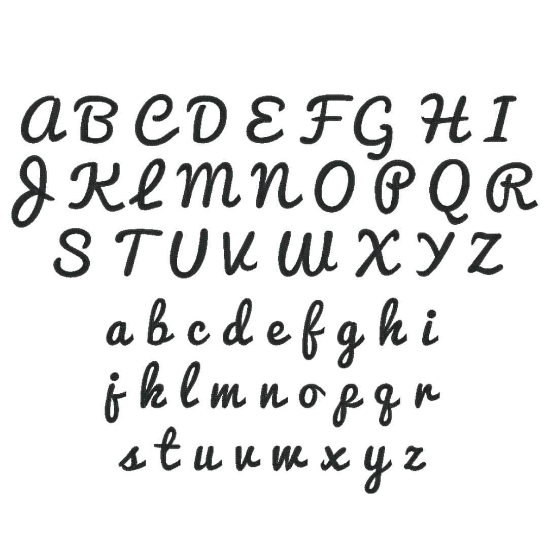 surf script embroidery font 