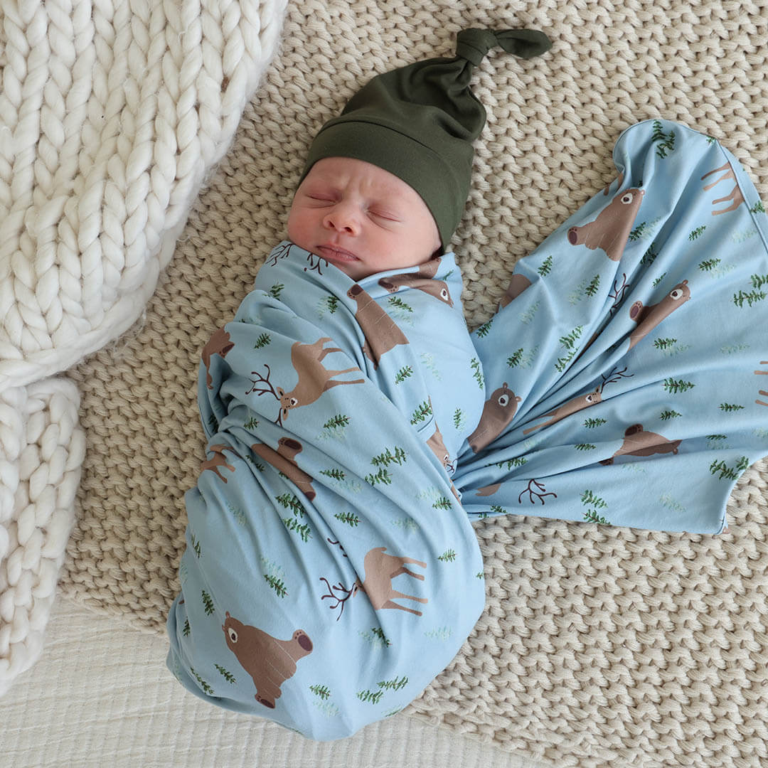 forest friends oversized swaddle