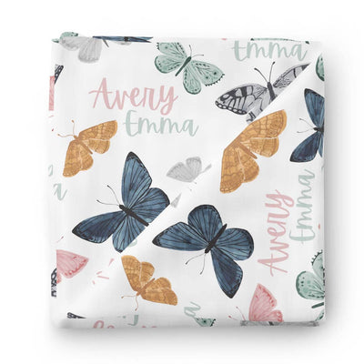 bentley's butterfly personalized swaddle 