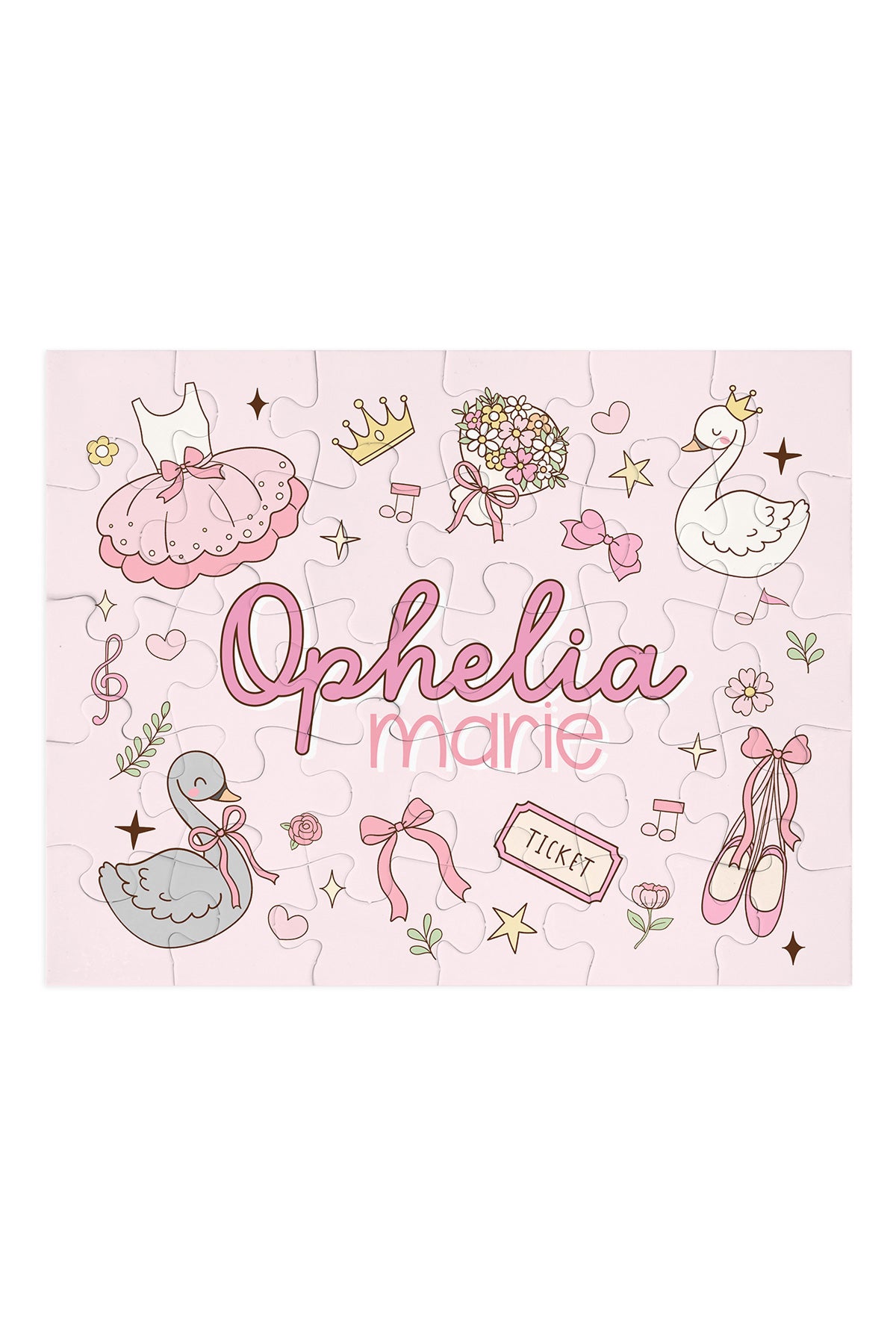 Kids' Personalized 30 Piece Puzzle |  Swan Ballet