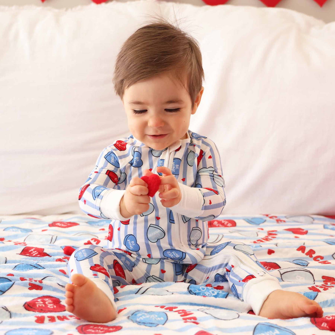 sweet like candy blue zip romper 