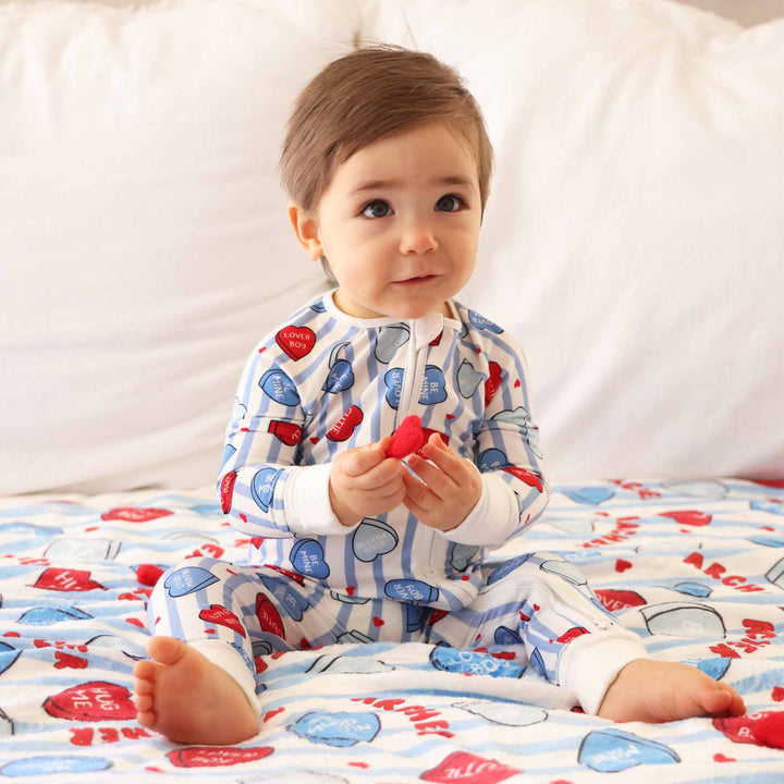 baby valentine's day pajama romper for boys 