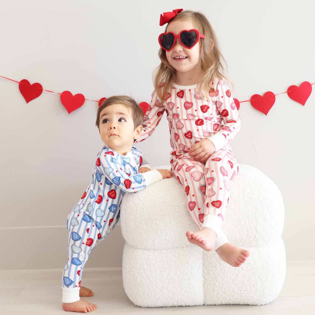 Valentine's Day Convertible Zip Rompers