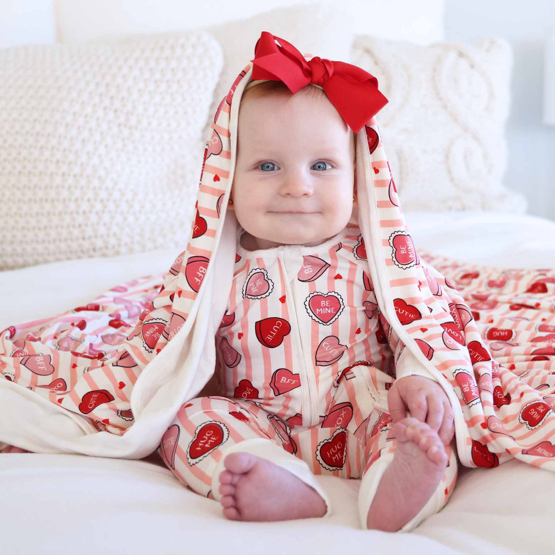 sweet like candy double sided bamboo blanket for girls 