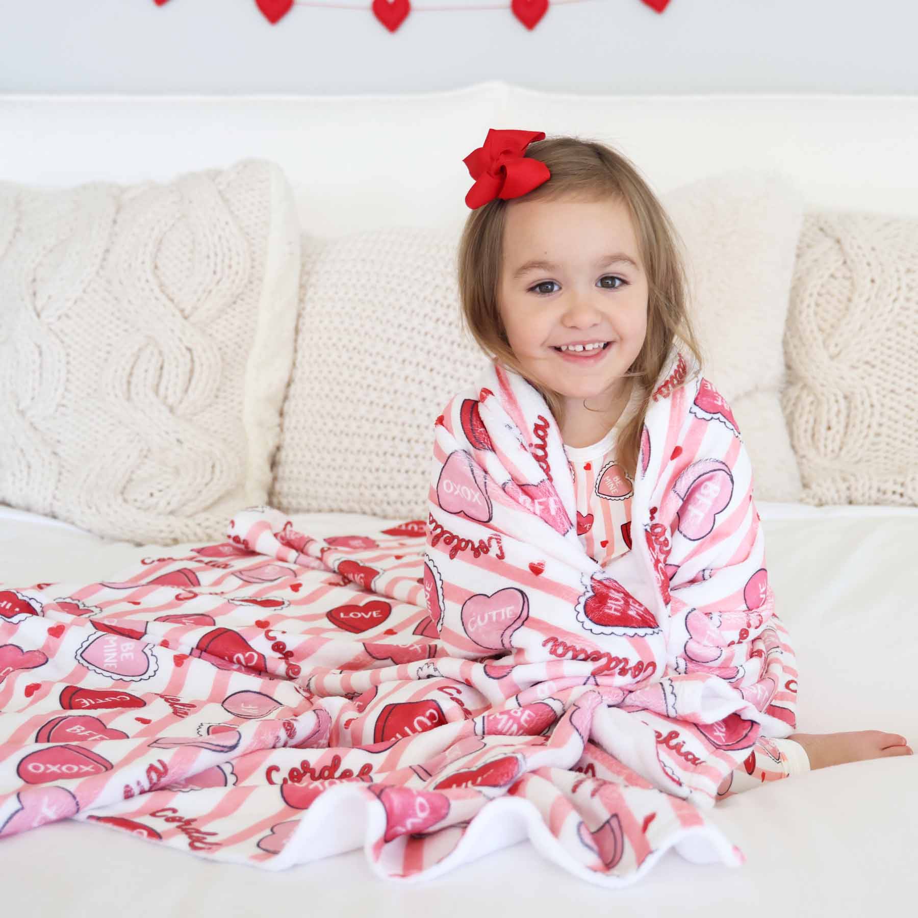 Sweet Like Candy Personalized Kids Blanket | Pink