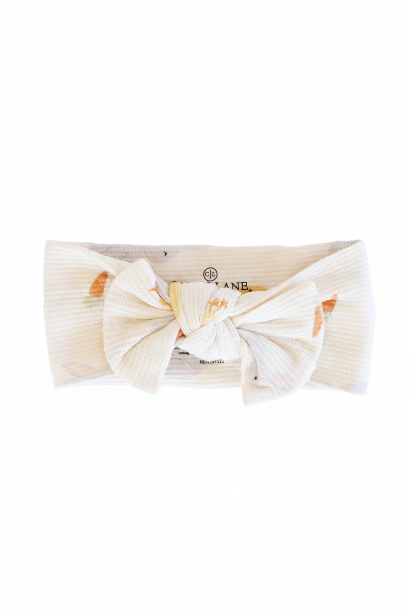 Sweet Peep Bamboo Waffle Knit Large Bow Headwrap