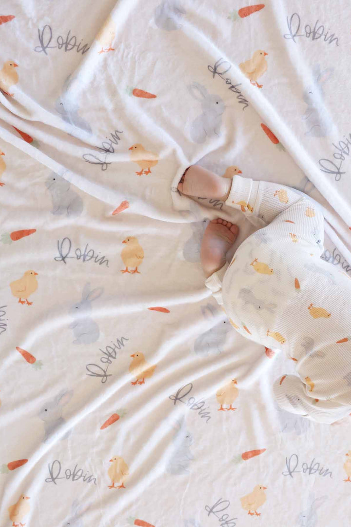 sweet peep personalized kids blanket for easter 