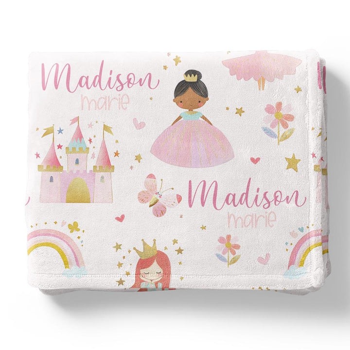 sweet princess personalized minky blanket for kids 
