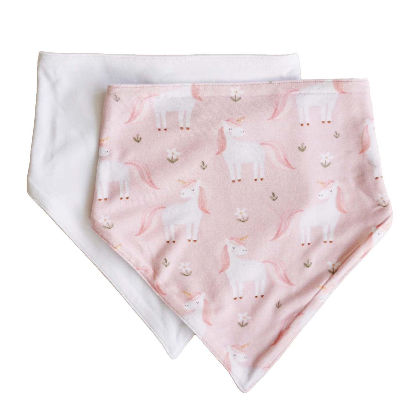 pink unicorn bandana bibs