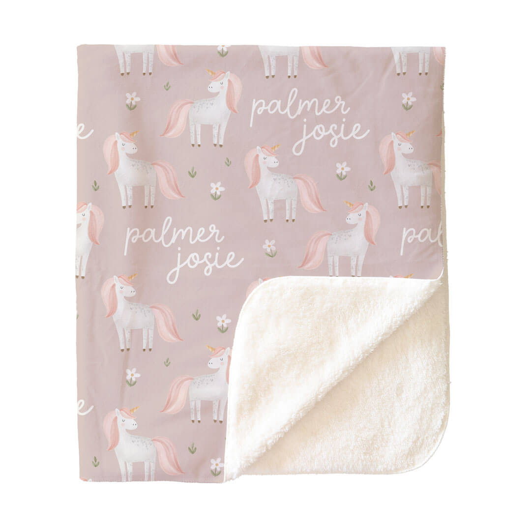 Sweet Unicorn Personalized Kids Blanket