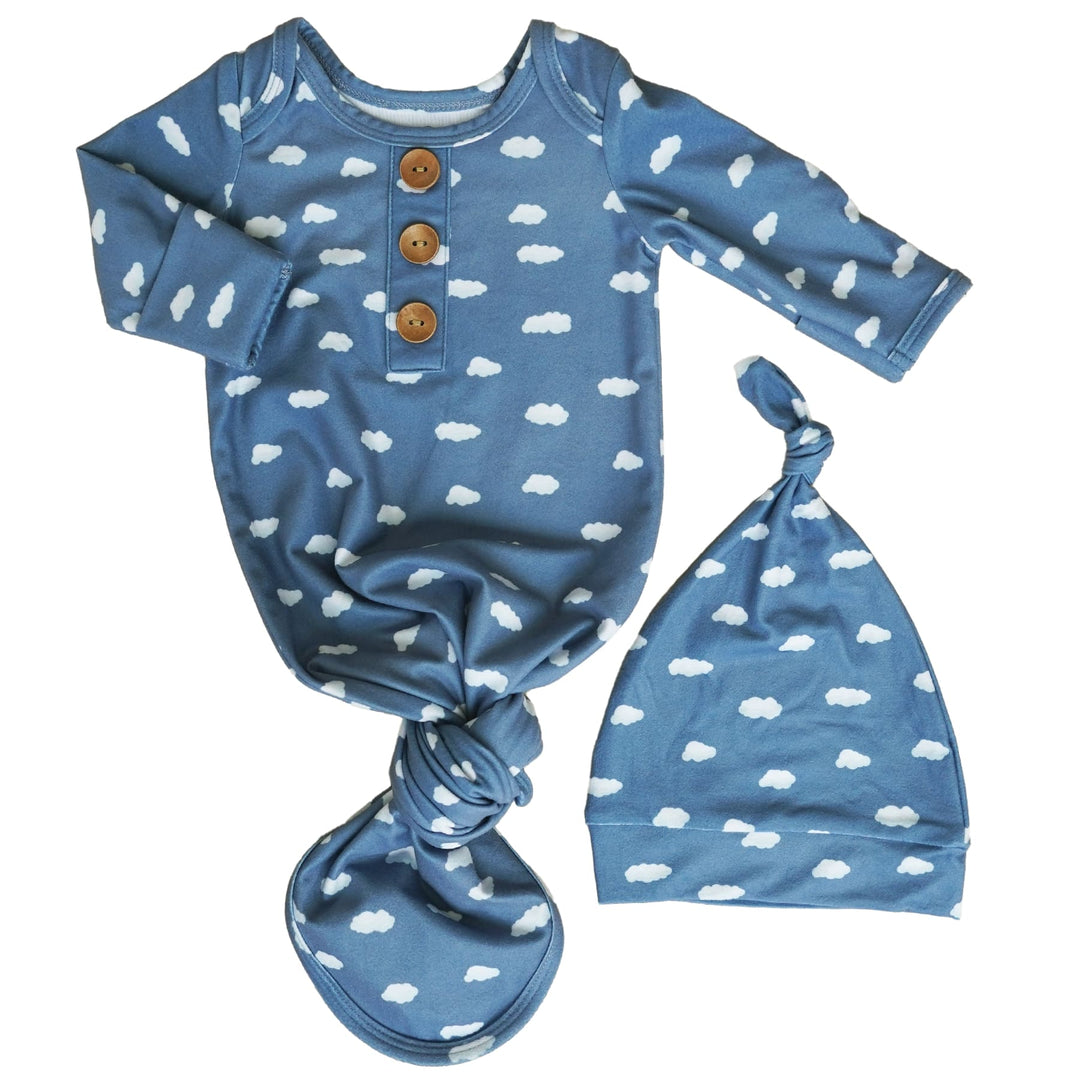 Sweet Dreams Newborn Baby Knot Gown & Hat