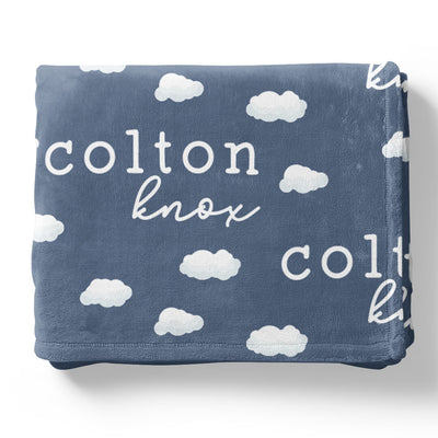 cloud personalized toddler blanket
