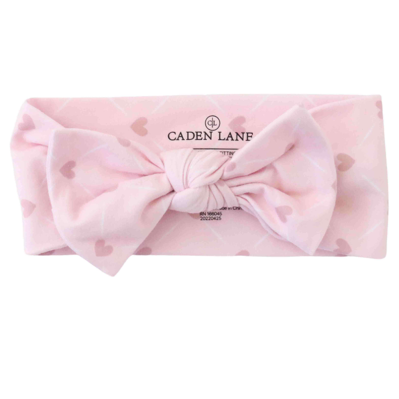 pink heart knit large bow headwrap 