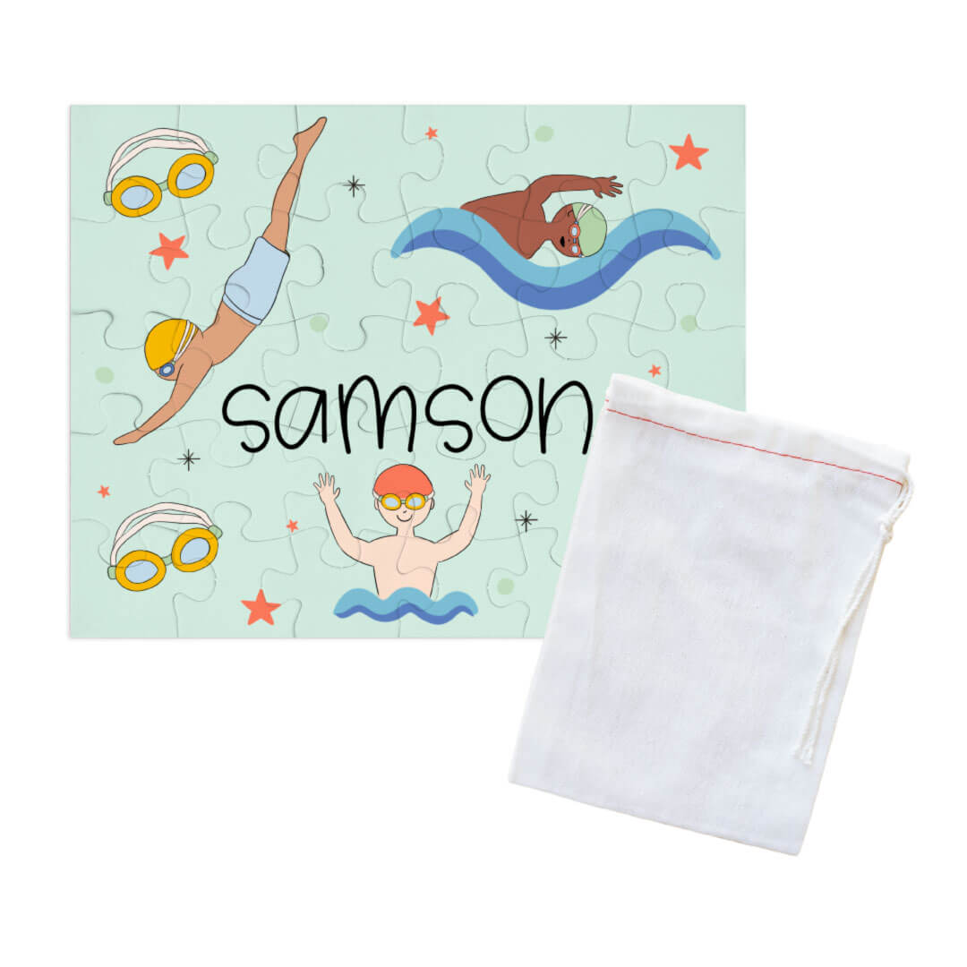 swimming personalized puzzle for boys 