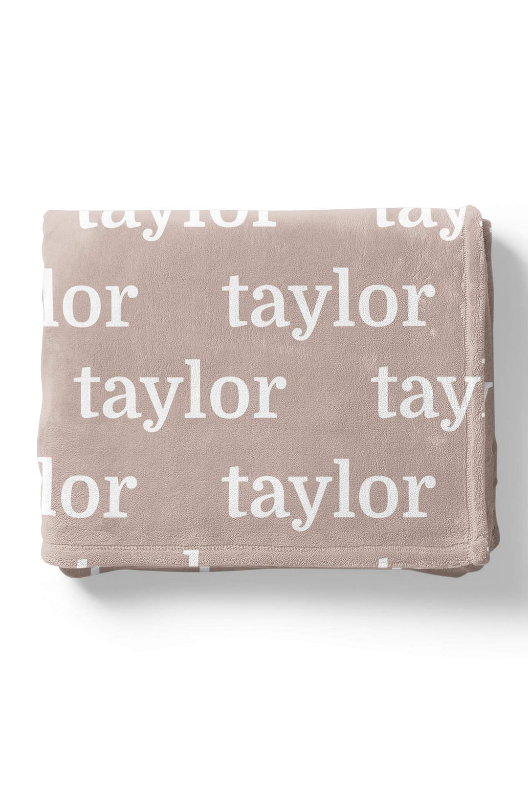 taupe personalized name blanket in block font