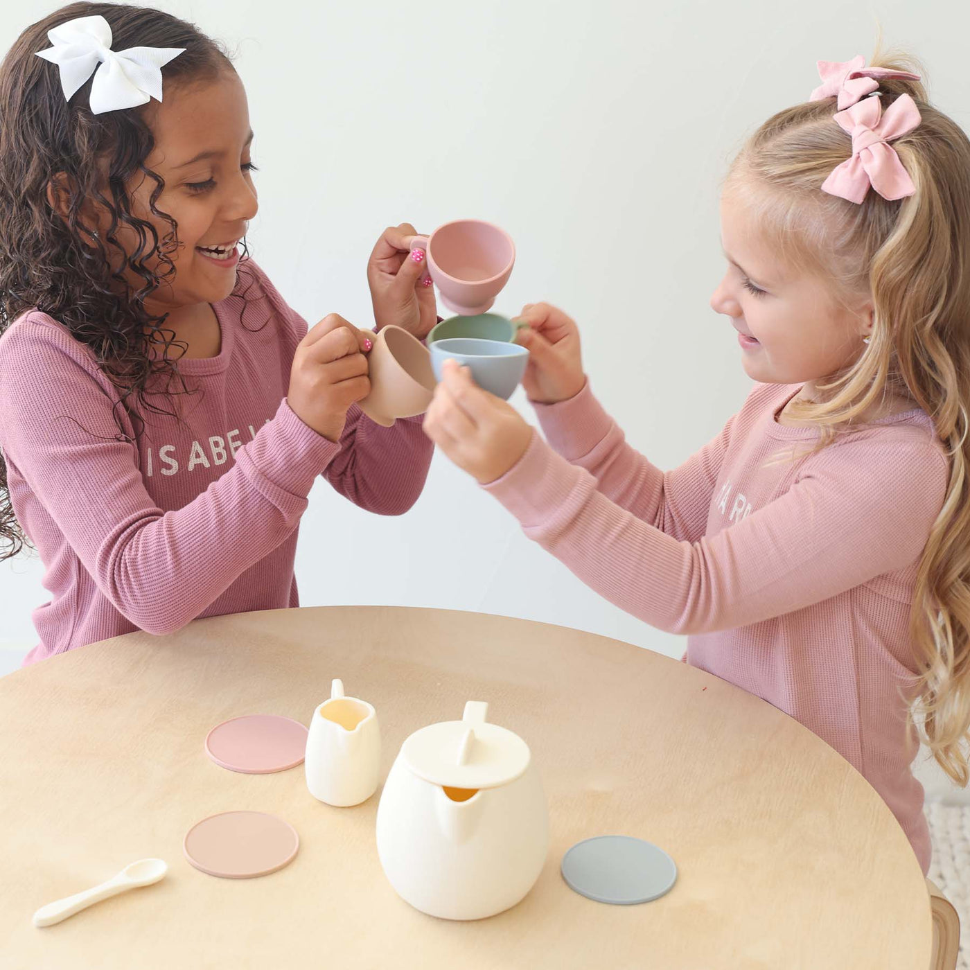 silicone tea set for kids multicolor 