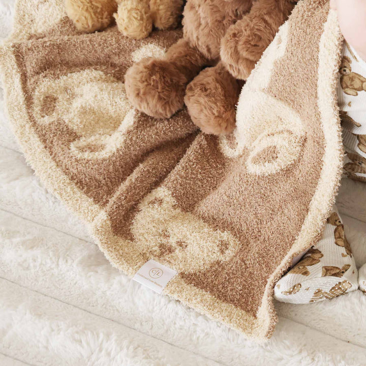 soft blanket for kids with teddy bears 