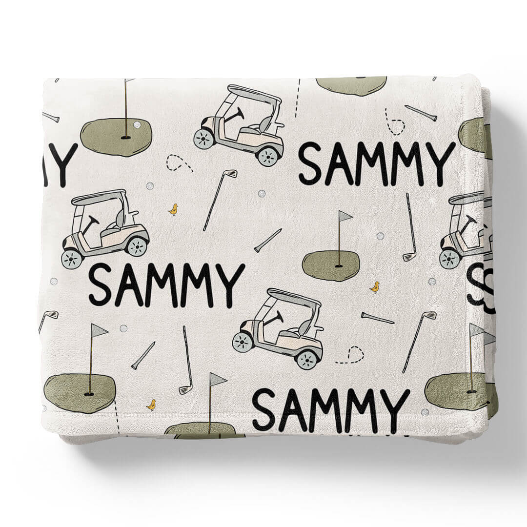 tee time personalized blanket 