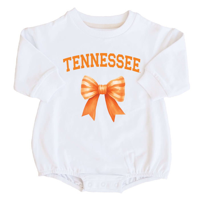 University of Tennessee | Footballs & Bows Graphic Sweatshirt Bubble Romper