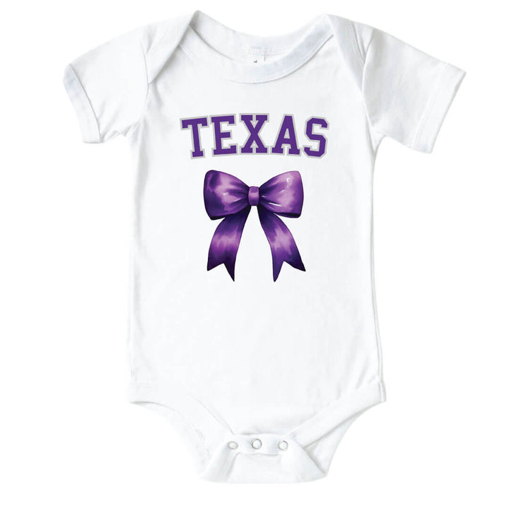 Texas Christian University | Footballs & Bows Graphic Bodysuit